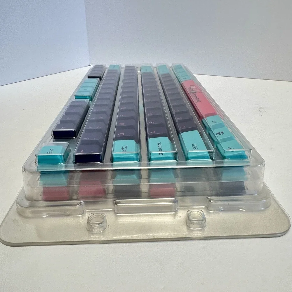 Shurikey Gear Double Shot Keycap Set Purple Pink Teal for Cherry MX 167 Keys